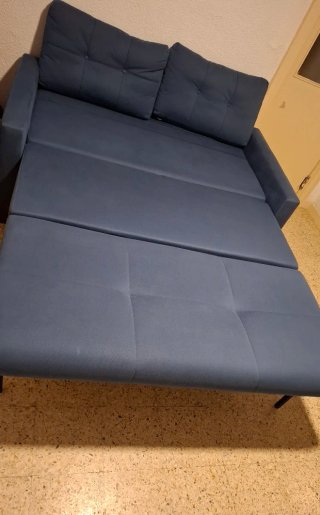 Sofá Cama Azul Tela