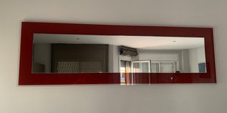 Espejo rectangular rojo