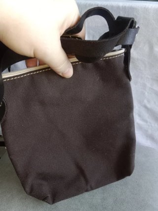 Bolso pequeño tela y cuero