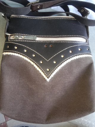 Bolso pequeño tela y cuero