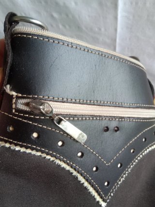 Bolso pequeño tela y cuero