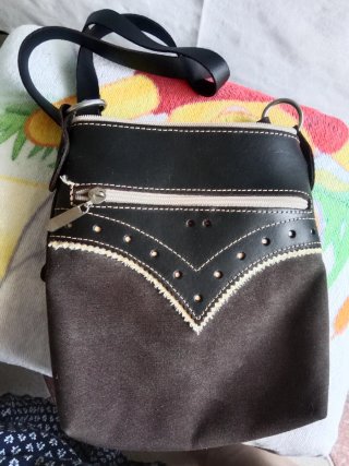 Bolso pequeño tela y cuero