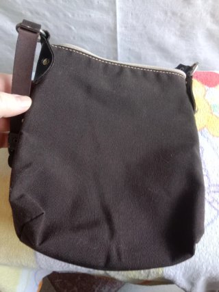 Bolso pequeño tela y cuero