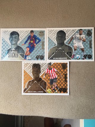 Extra Stickers Mbappé, Pedri y Nico Williams
