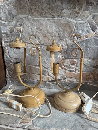Lámparas Vintage Beige y Doradas