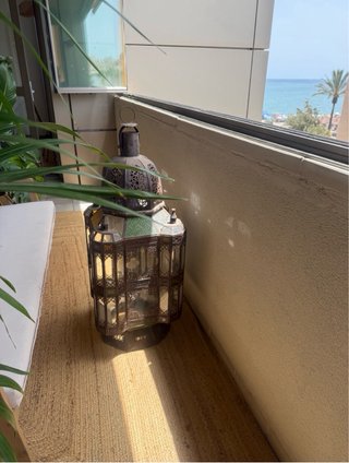 Farol Marroquí Artesanal Metal y Cristal