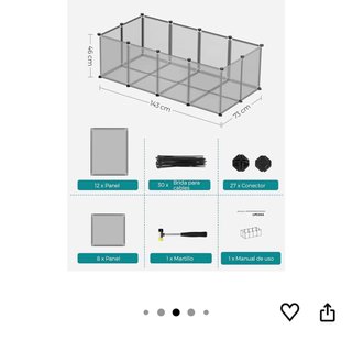 Valla para Mascotas Modular Negra y Gris