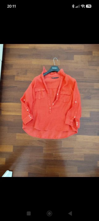 Camicia Zara Basic Arancione Donna M