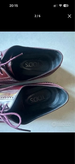 Tod's Scarpe Derby Bordeaux 40