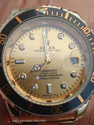 Reloj de oro estilo Rolex Submariner Automatico