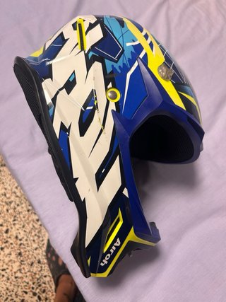Casco Airoh Cross Azul y Amarillo