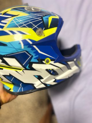 Casco Airoh Cross Azul y Amarillo