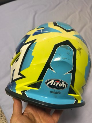Casco Airoh Cross Azul y Amarillo