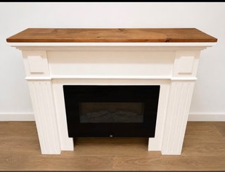 Chimenea eléctrica con mueble de madera