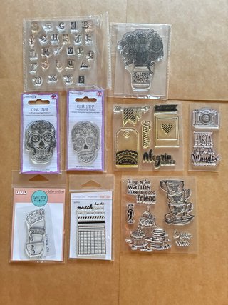 Lote Sellos Scrapbooking (Letras, Calaveras, Flore