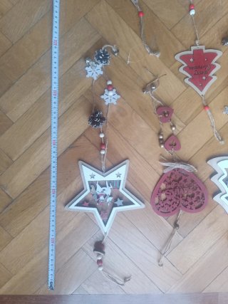 Lote 22 adornos navideños de madera