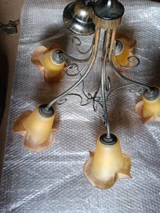 Lámpara de techo forja cristal