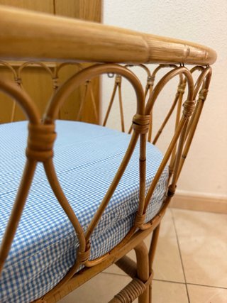 Minicuna de caña con vestiduras