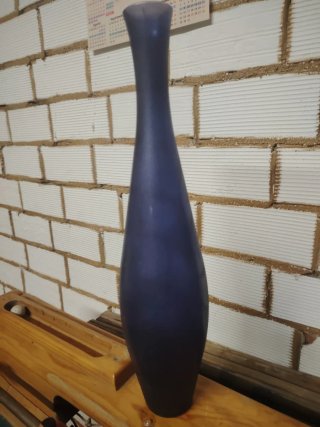 Pareja Jarrones Vintage Cristal Azul