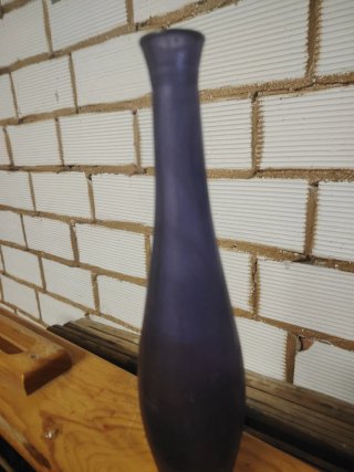 Pareja Jarrones Vintage Cristal Azul