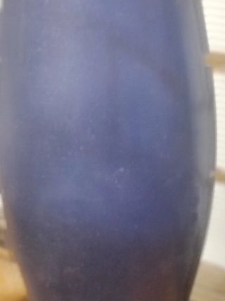 Pareja Jarrones Vintage Cristal Azul