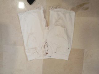 Pantalones vaqueros blancos rotos hombre