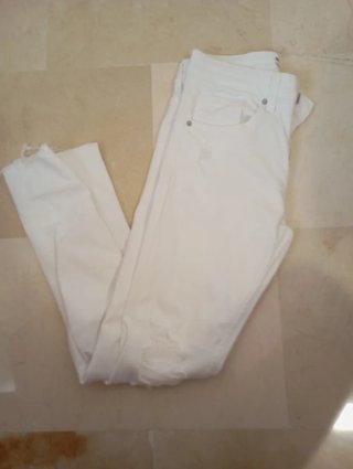 Pantalones vaqueros blancos rotos hombre