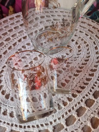 Juego Jarra y 2 Vasos Vintage