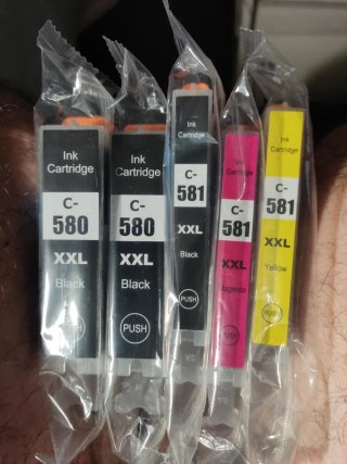 Tintas Canon C-580 XXL y C-581 XXL