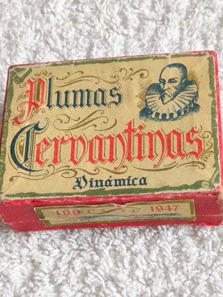 ANTIGUO TINTERO DOBLE CAJA 3 PLUMILLAS, 2 PLUMINES