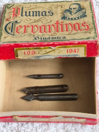 ANTIGUO TINTERO DOBLE CAJA 3 PLUMILLAS, 2 PLUMINES