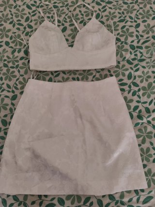 Conjunto Falda y Top Blanco Talla M