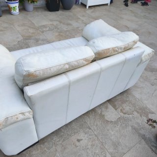 2 Sofás de Piel Blancos