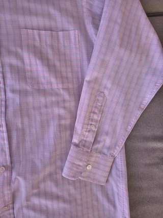 Camisa cuadros rosa manga larga hombre
