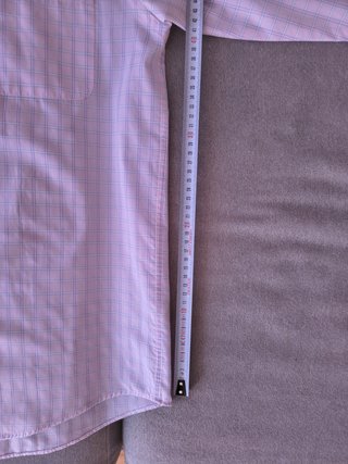 Camisa cuadros rosa manga larga hombre