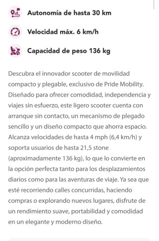 Scooter movilidad Pride Go Go Compact