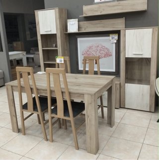 Mesa y 4 Sillas Comedor Madera