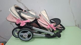 Silla de paseo gemelar para muñecas