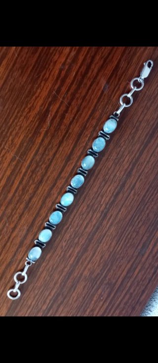 Pulsera Plata Piedra Luna Ovalada