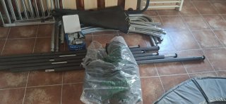 Cama elástica con red de seguridad
