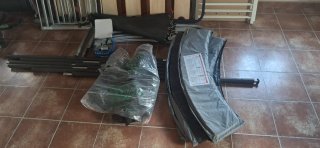 Cama elástica con red de seguridad