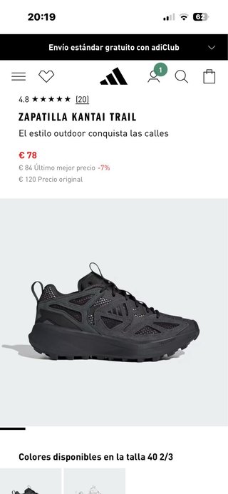Zapatillas Adidas Kentai Trail Talla 42 2/3