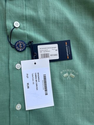 Camisa Spagnolo manga corta verde Talla XS
