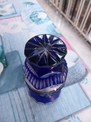 Vaso cristallo Boemia blu