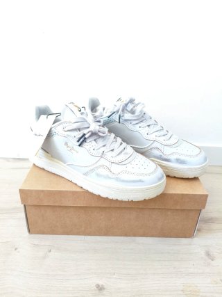 Zapatillas Pepe Jeans plateadas y blancas
