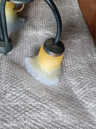 Lámpara de techo forja cristal y metal