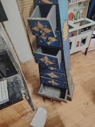 Cajonera de madera estilo bohemio