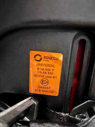 Silla Coche Bebé Sparco Negra y Roja