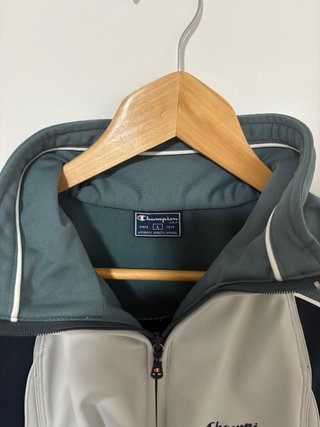 Sudadera Champion Vintage Gris y Azul