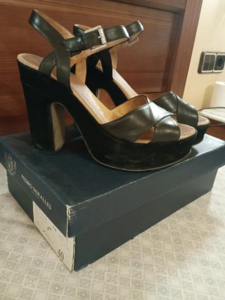 Sandalias Pedro Miralles Tacón Piel Negro